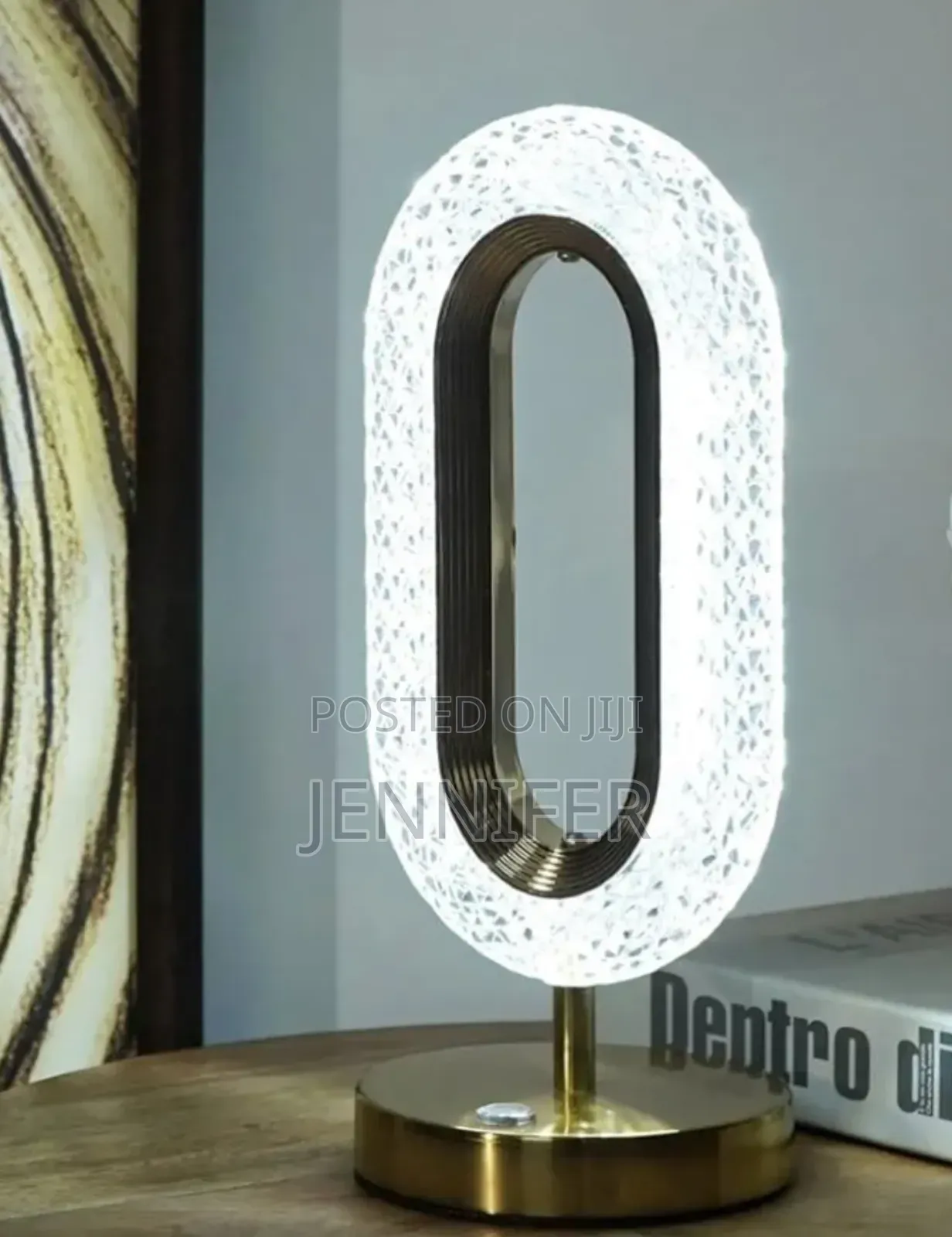 Usb Rechargeable Crystal Table Lamp Oval Shape