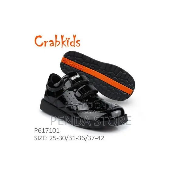 Genuine Leather Boys Velcro School Shoes Crabkids