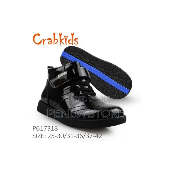 Original Tough Leather Boys Uniform Shoes Crabkids