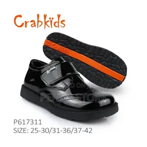 Quality Padded Black Boys School Shoes Crab Kids