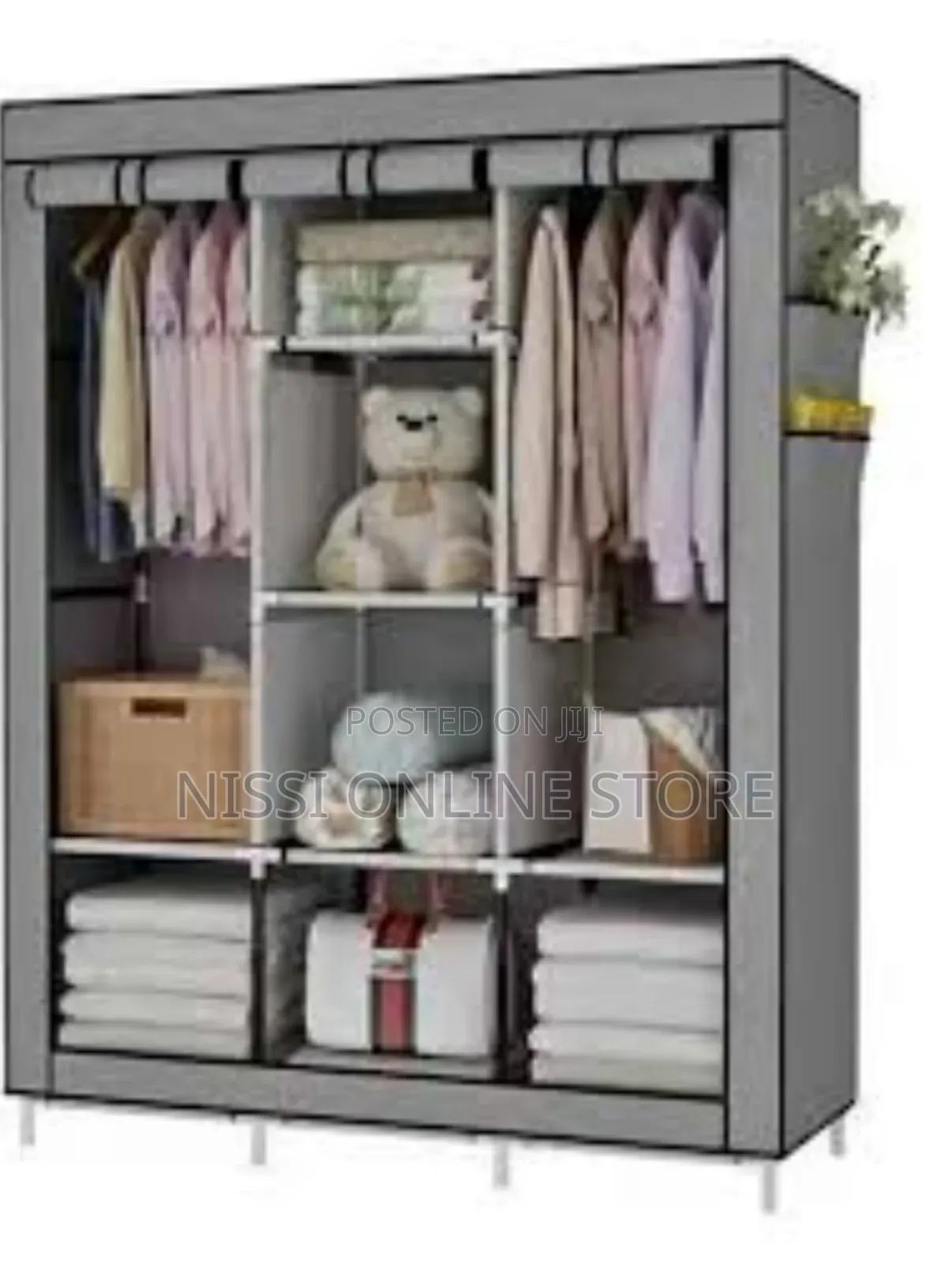 3 Column Cloth Frame Portable Wardrobe