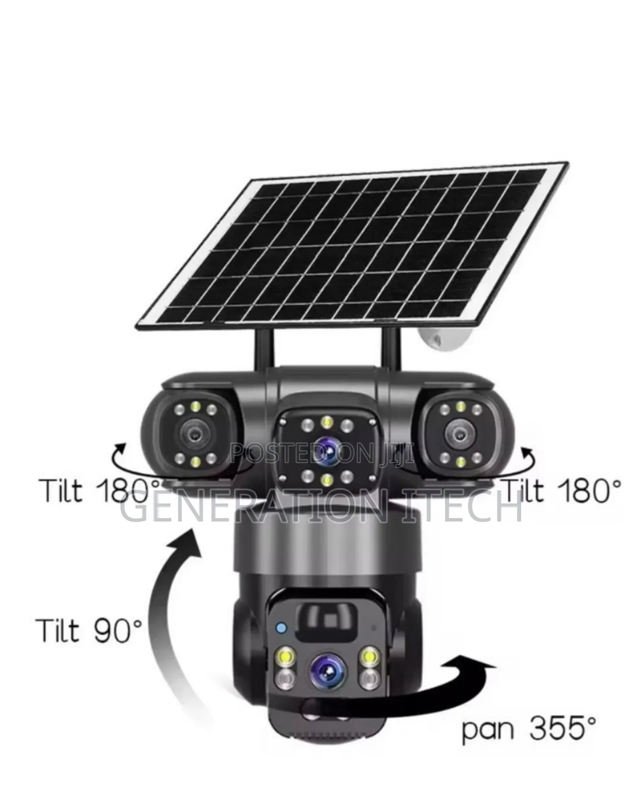 Real 3 Lens 4g Solar Camera- 15mp Ultra Hd- Night Vision