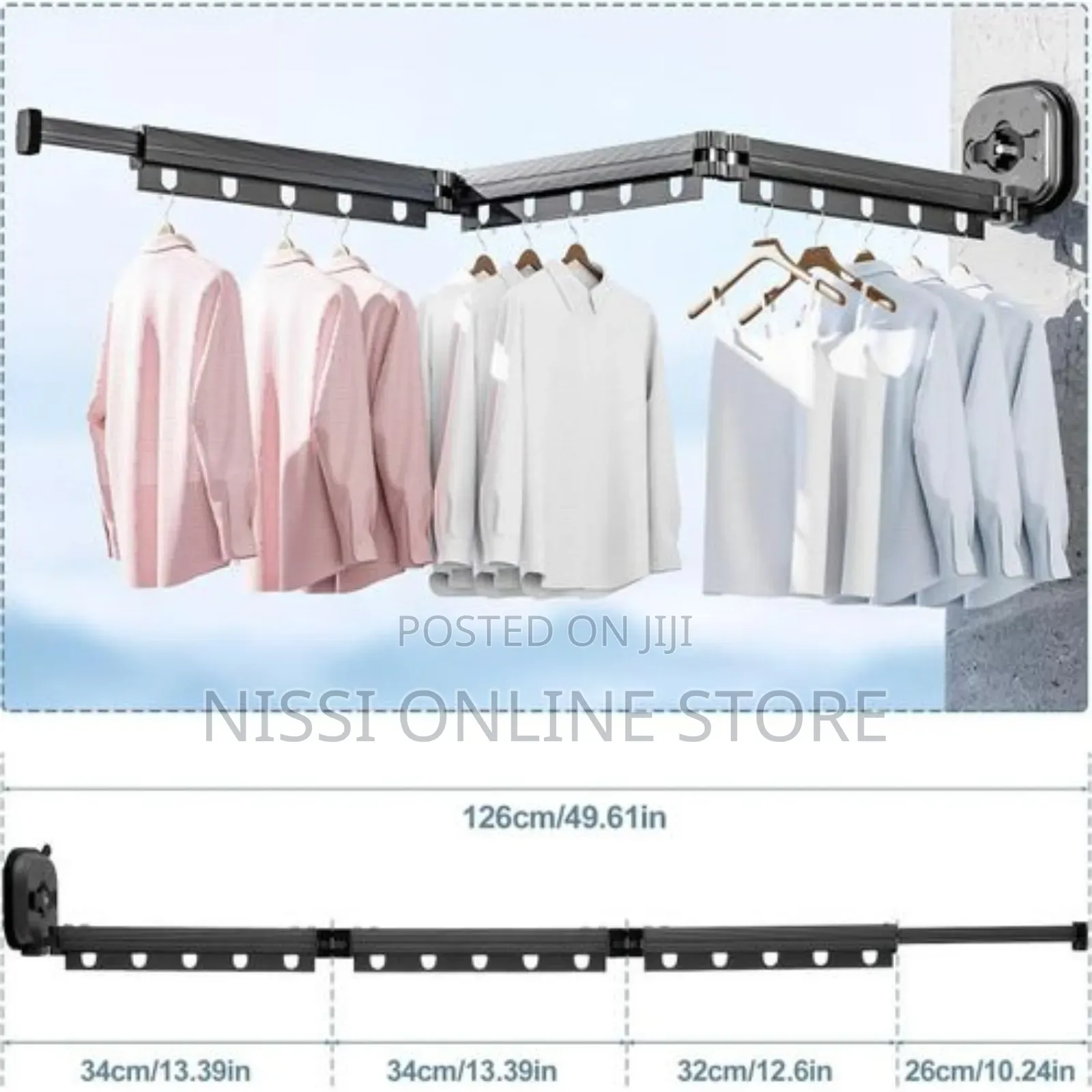 3-Fold Retractable Clothes Drying Rack