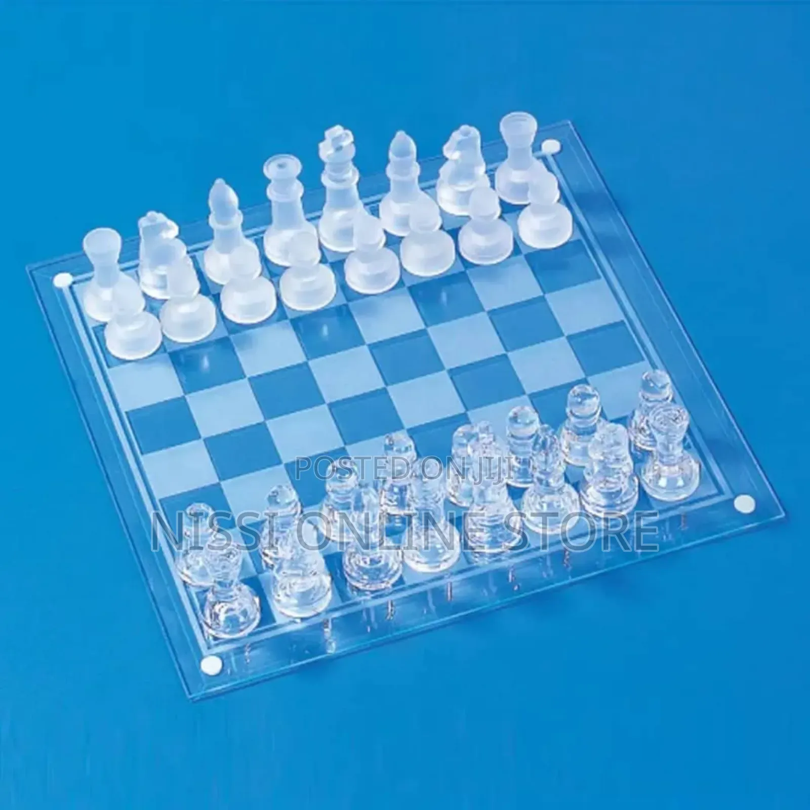 Large Glass Chess Set