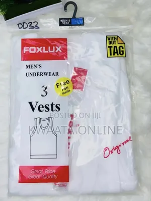 Photo - Fox Lux Premium 100% Cotton Men`S Vest White Pack of 3 PCS