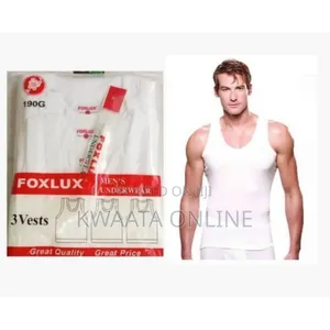 Fox Lux Premium 100% Cotton Men`S Vest White Pack of 3 PCS