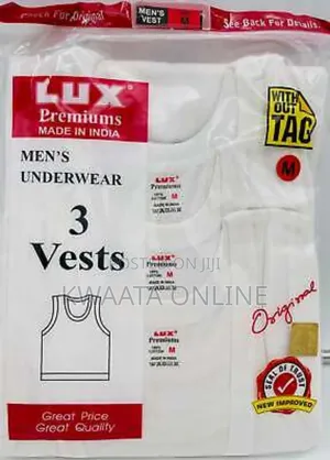 Fox Lux Premium 100% Cotton Men`S Vest White Pack of 3 PCS