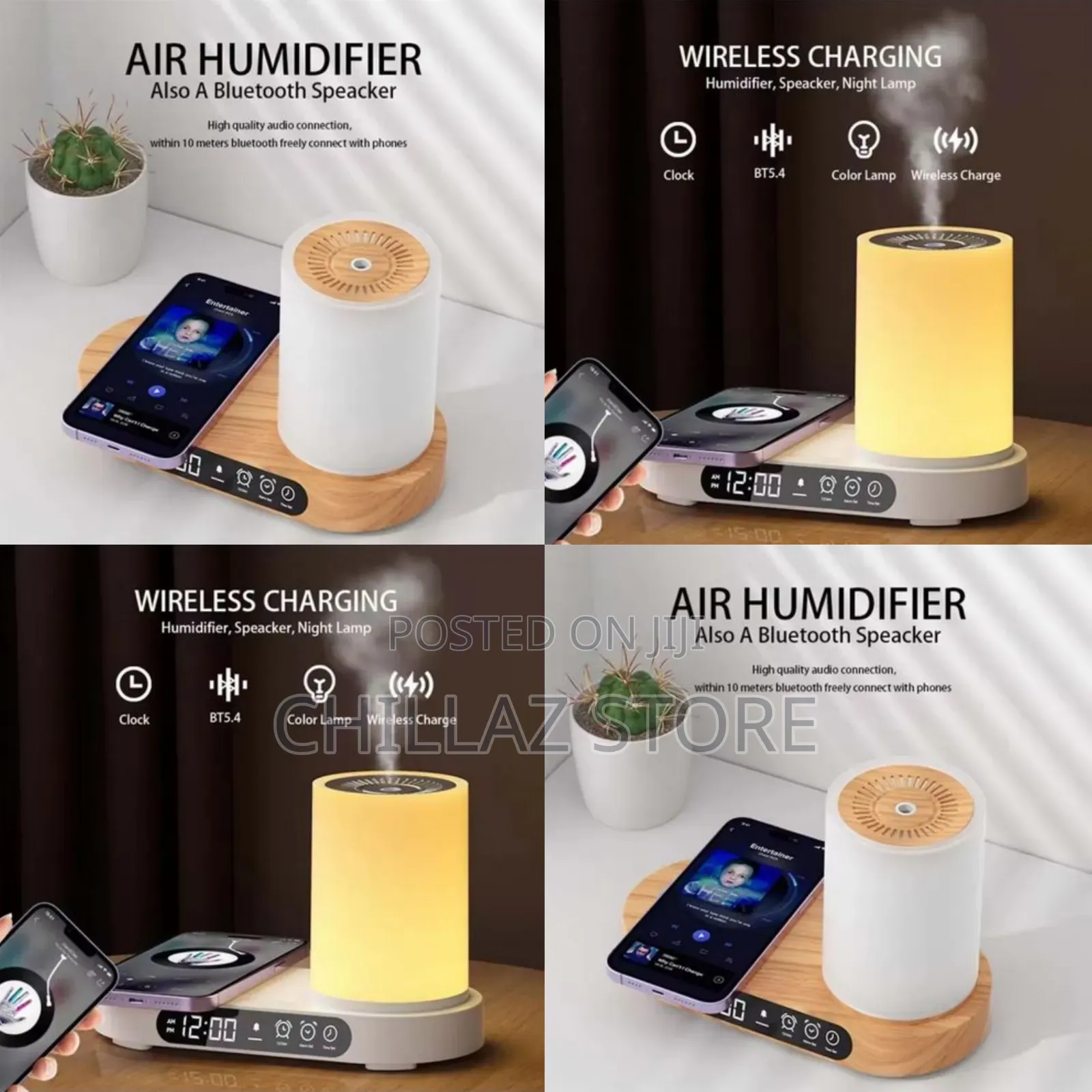Smart Aroma Humidifier With Wireless Charger .