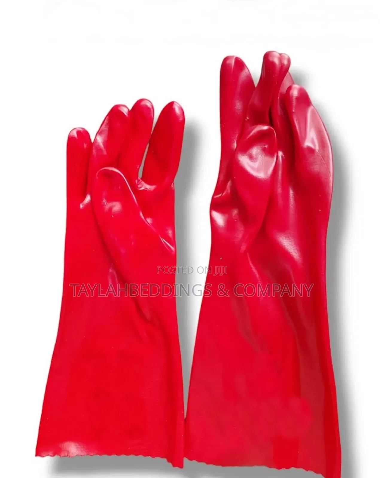 Pvc Chemical Resistant Or Cleaning Gloves - Red