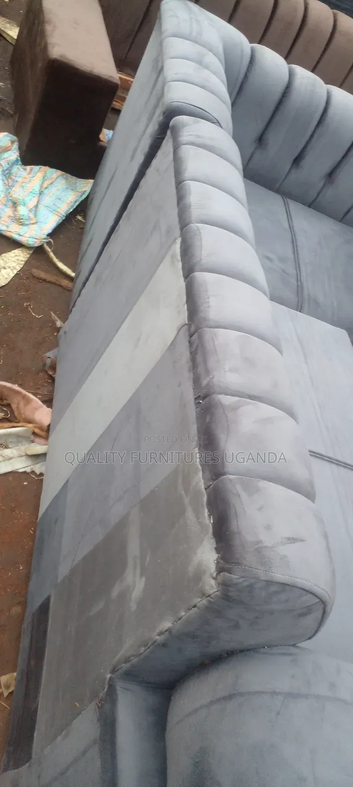 Transformed Gray L Sofa Set