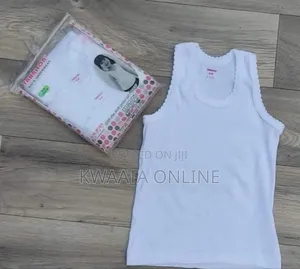 Yarrison Girls Cotton Vest /Singlet Set - 3 PCS Pack - White