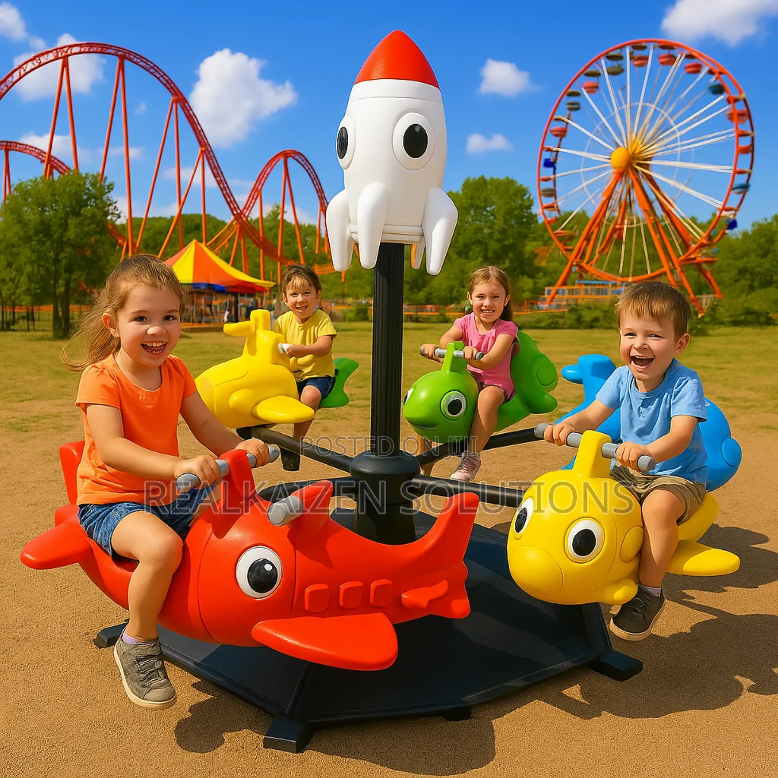Heavy-Duty Outdoor Playground 6seater Merry-Go-Round Spinner