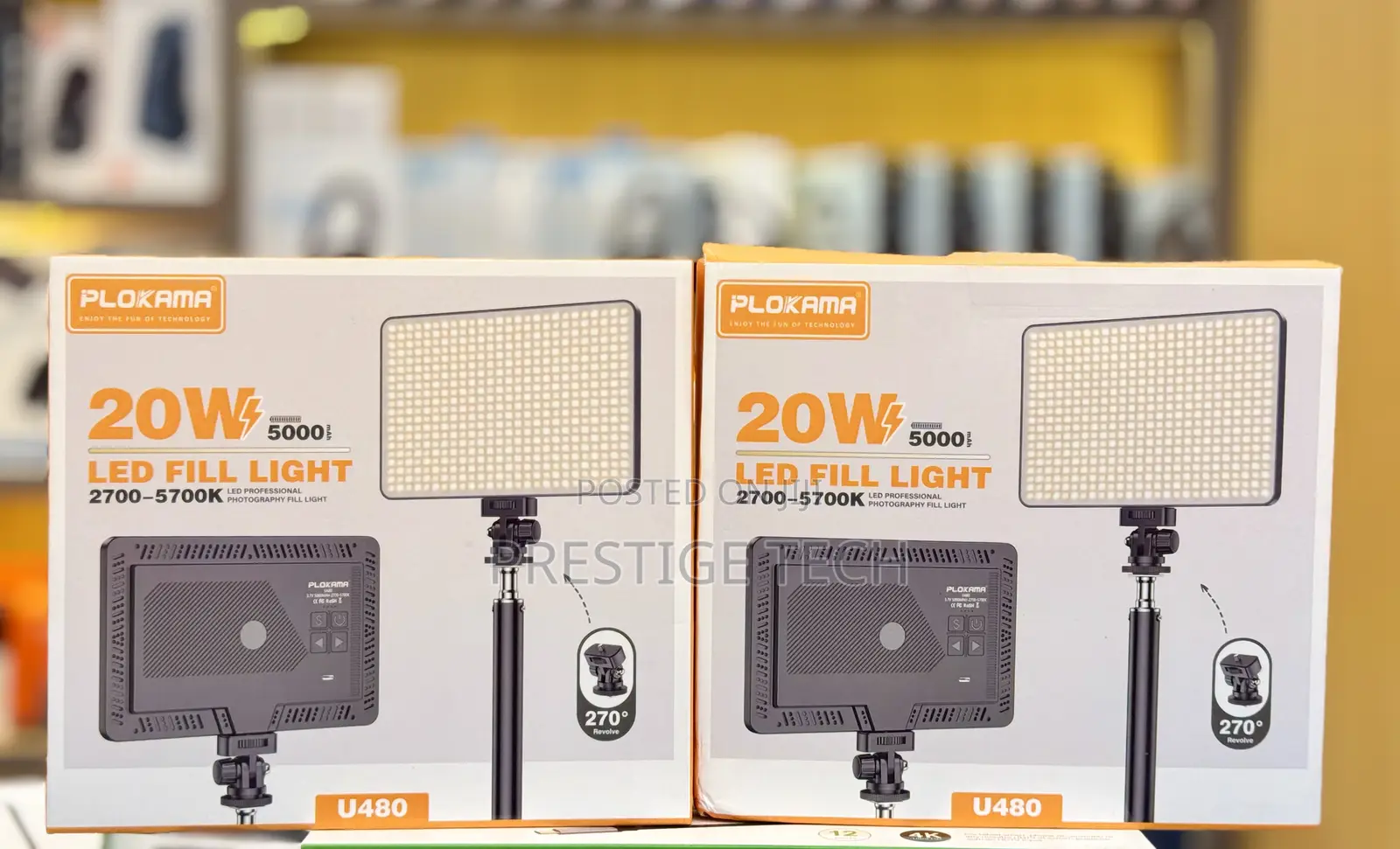 Plokama 20w Led Fill Light U480 5000mah Rechargeable Battery