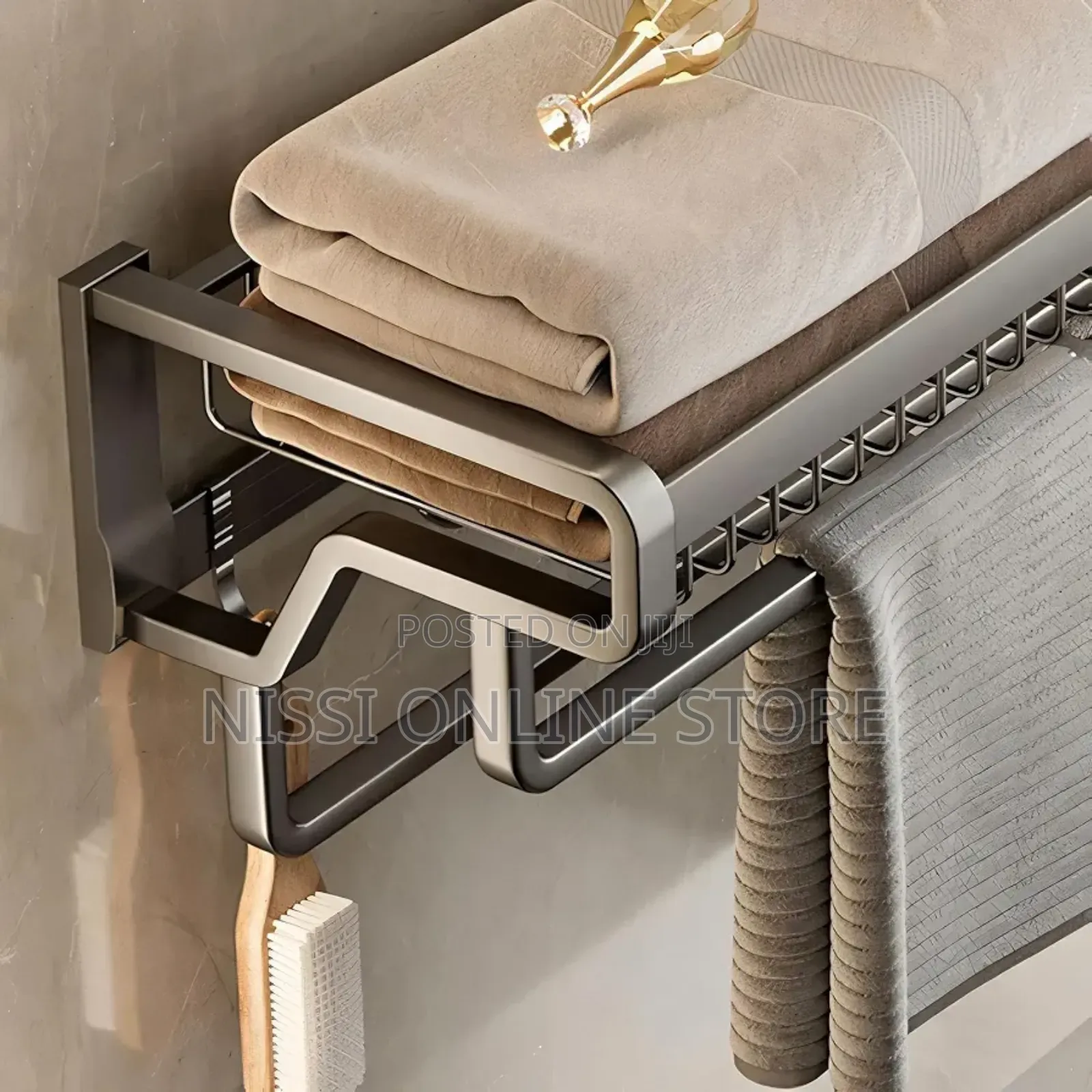 Wall Mounted Bathroom Towel Holder With Hooks