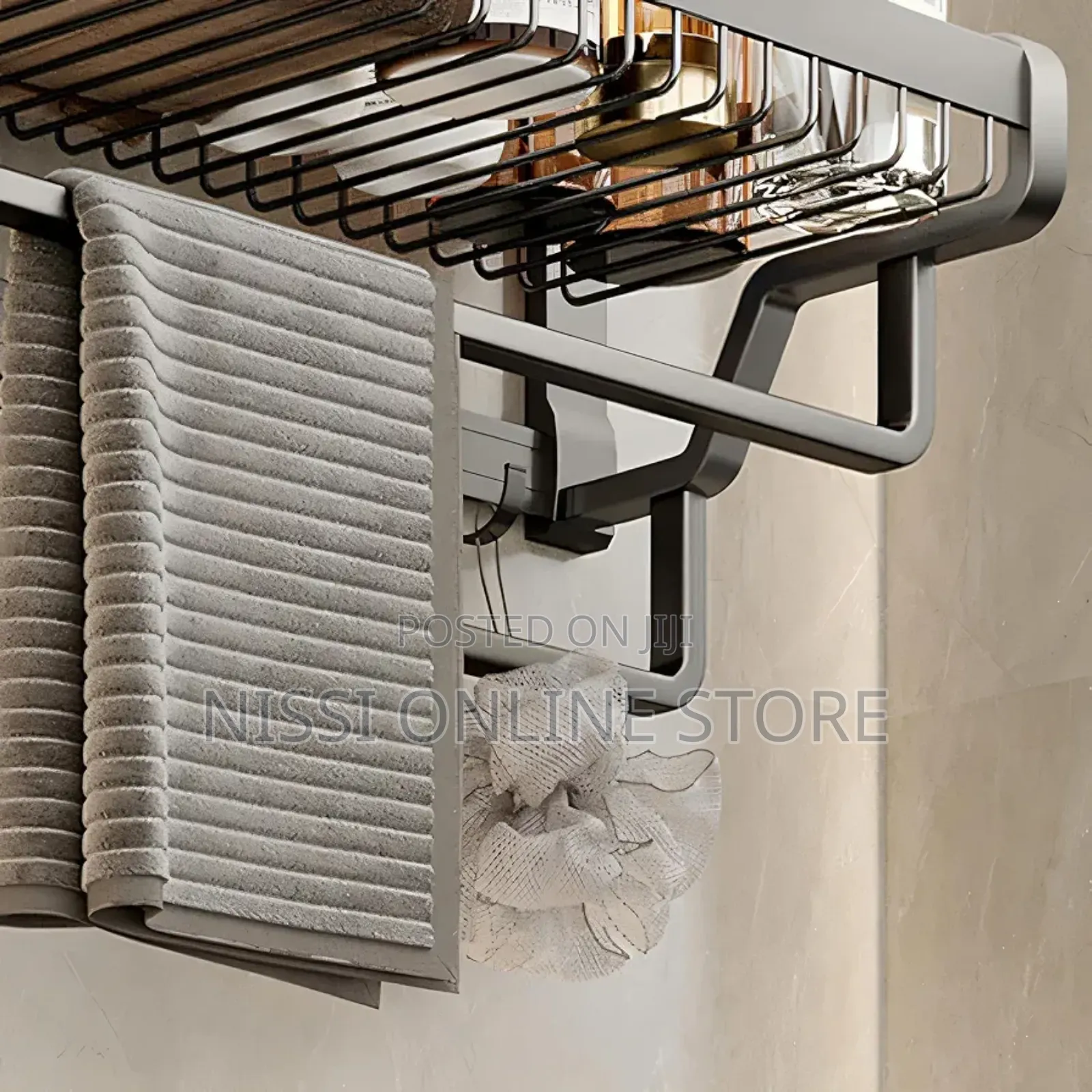 Wall Mounted Bathroom Towel Holder With Hooks
