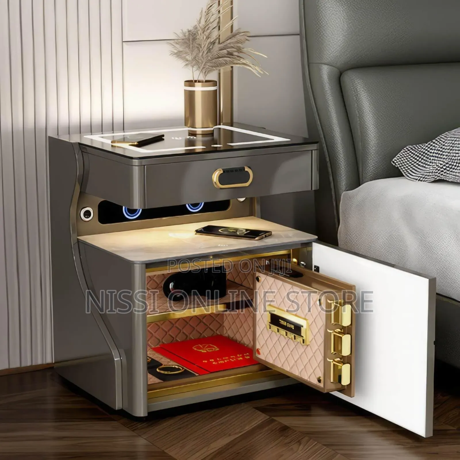 Smart Built in Safe and Bedside Table