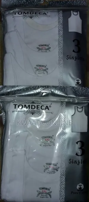 Tomdeca Original Mens Vests 3pcs Pure Cotton