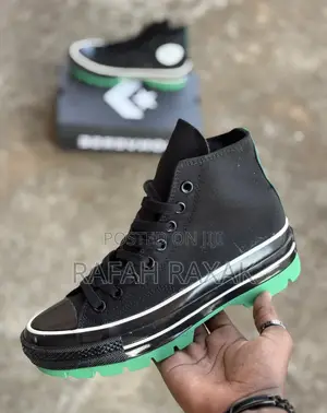 Men’S Black/Green Big Sole All-star Converse Chuck Taylor Hi
