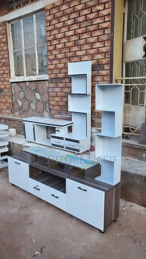 Tv Stand White and Silver Pine Available