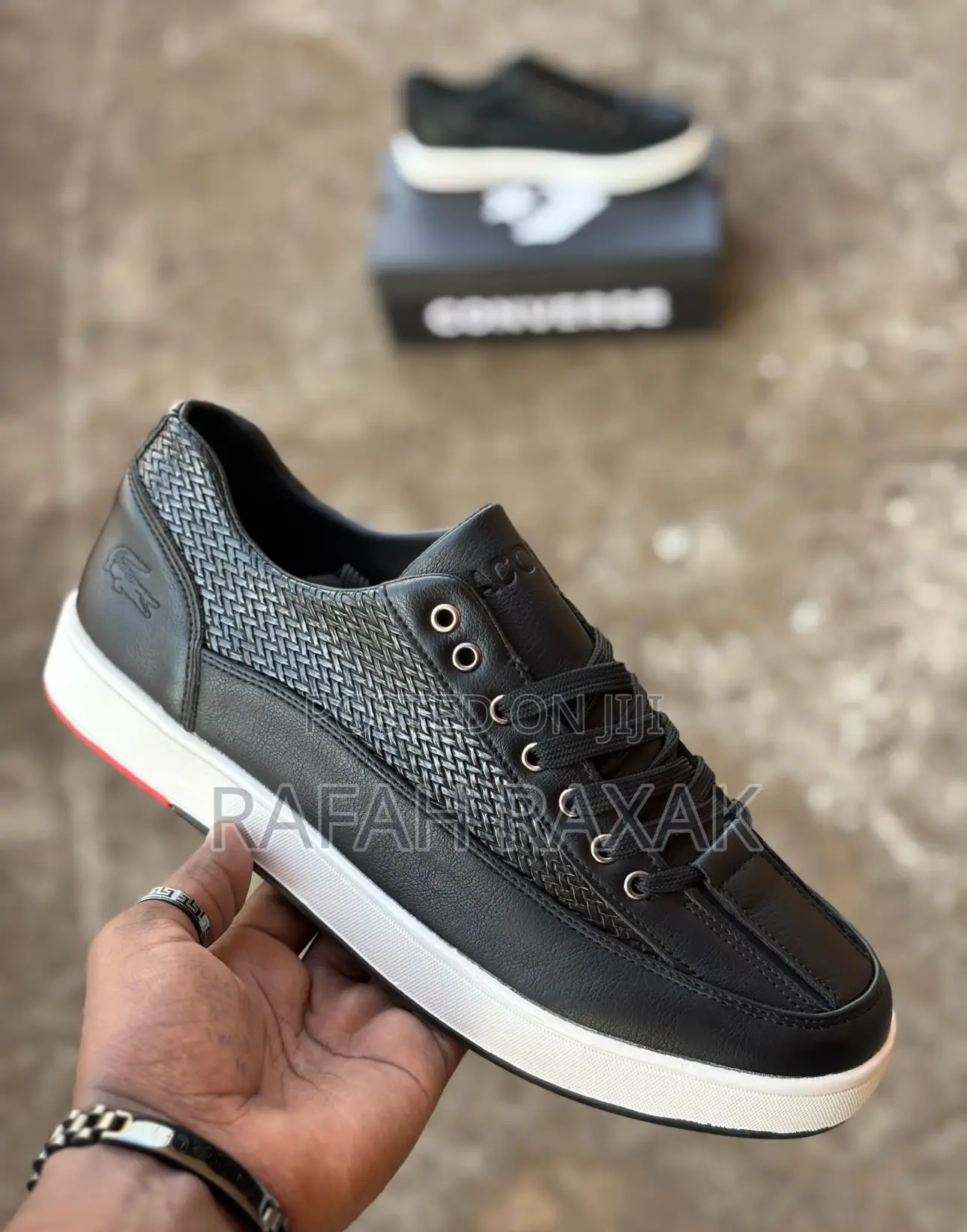 Original Black Lacoste Smart Casual Sneakers Shoes