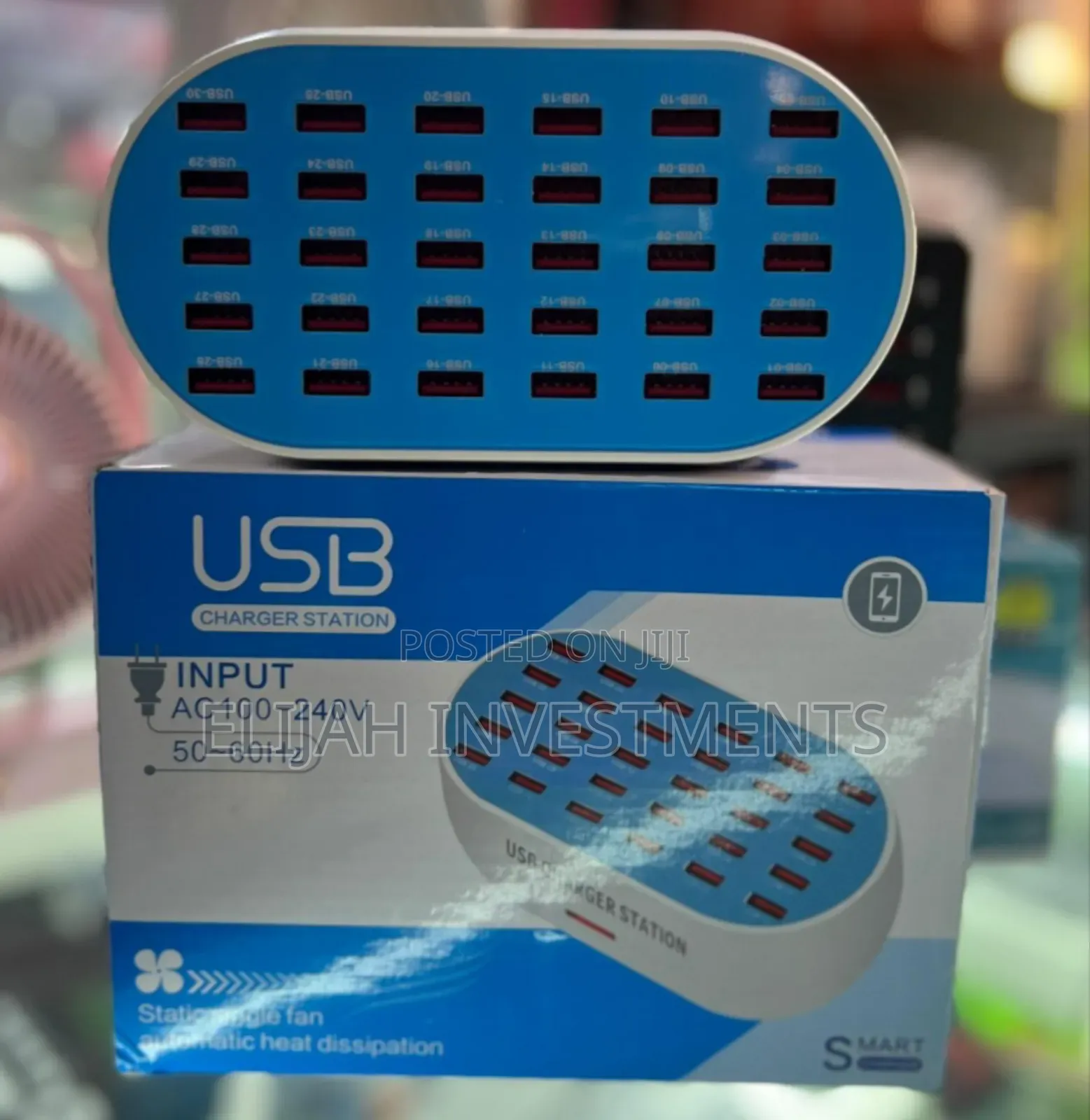 Usb Charging Station 30 Ports-Blue