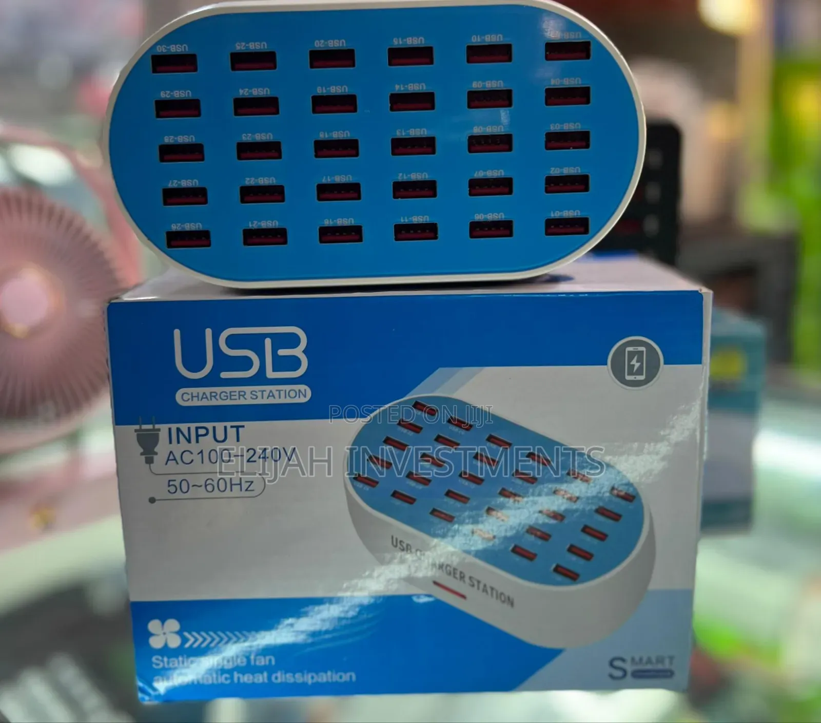 Usb Charging Station 30 Ports-Blue