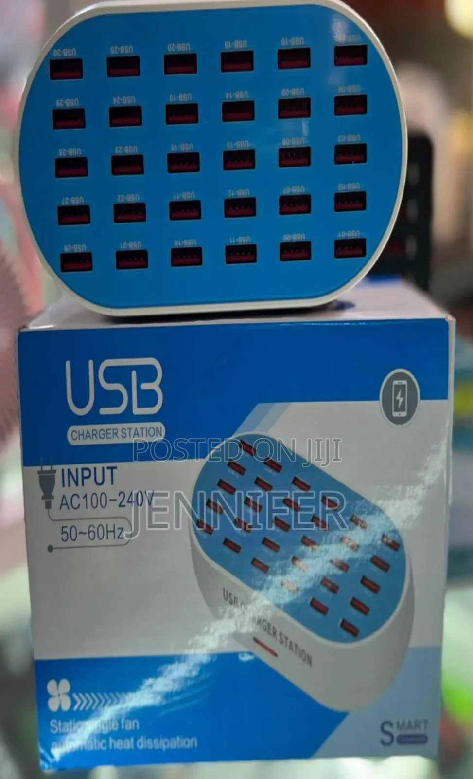 Usb Charging Station 30 Ports-Blue