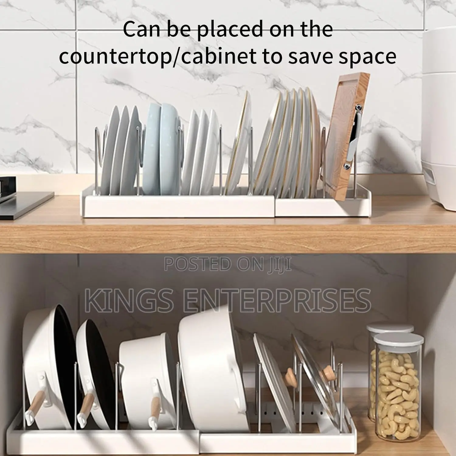Adjustable Plates,Pot and Pan Rack/Organizer
