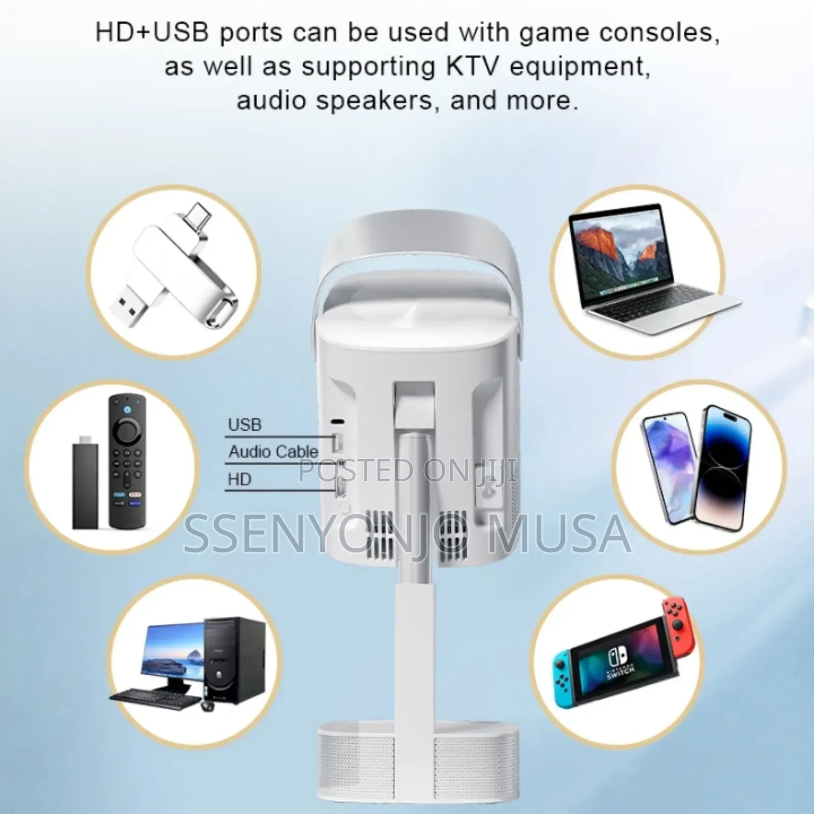1080p Portable Android Projector With Wifi-Bt Hdmi -260 Ansi