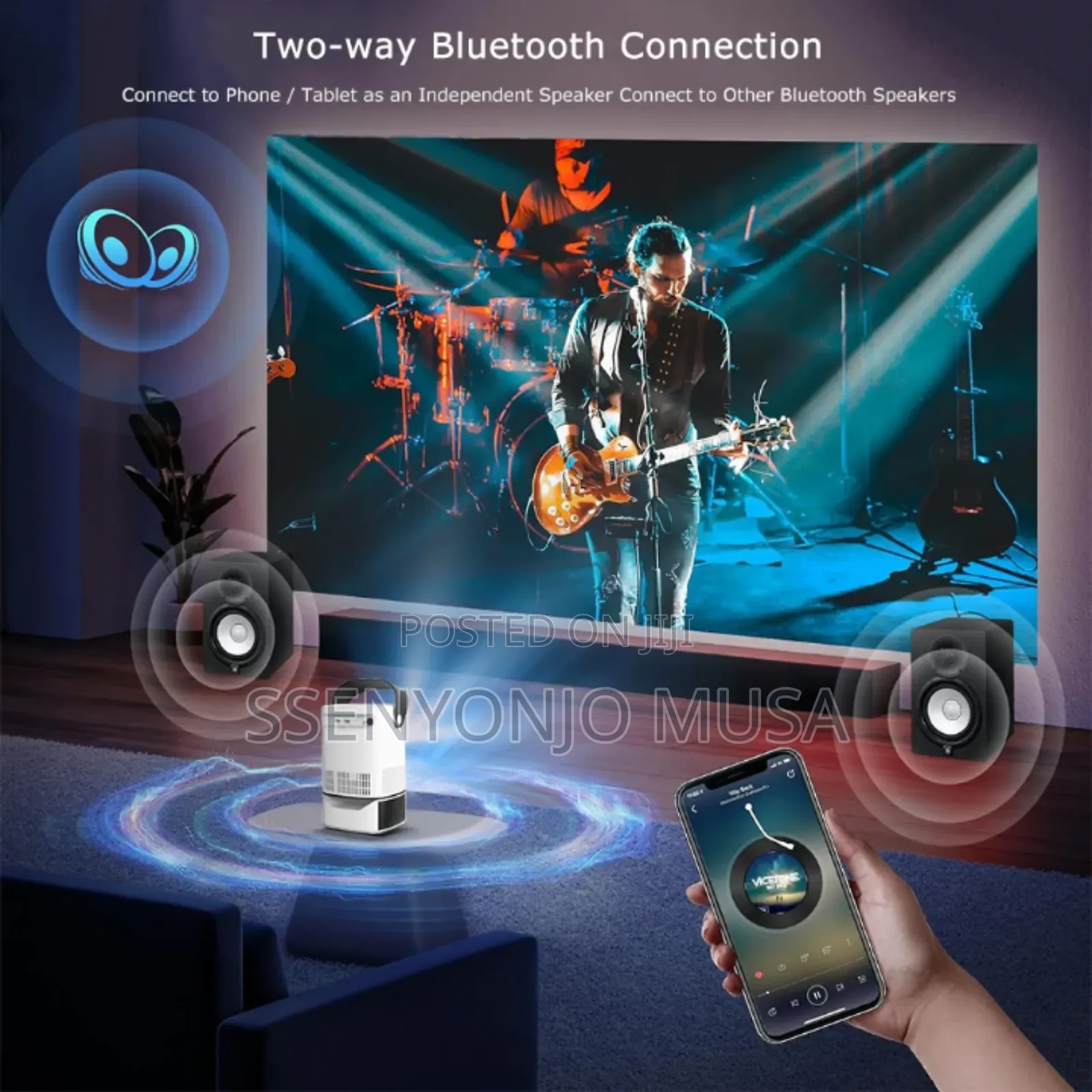 1080p Portable Android Projector With Wifi-Bt Hdmi -260 Ansi
