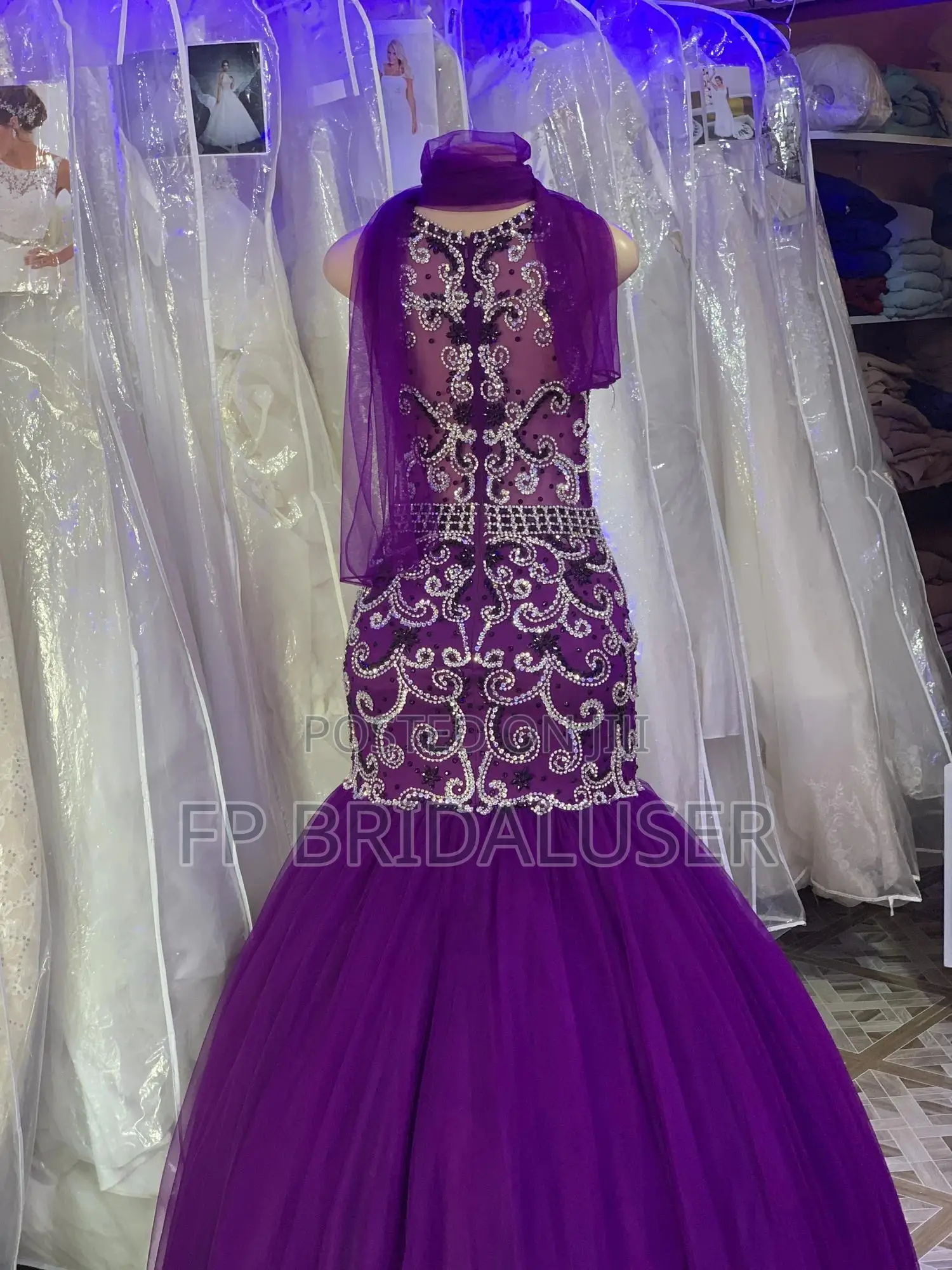 Changing Purple Dresses for Hire Beaded