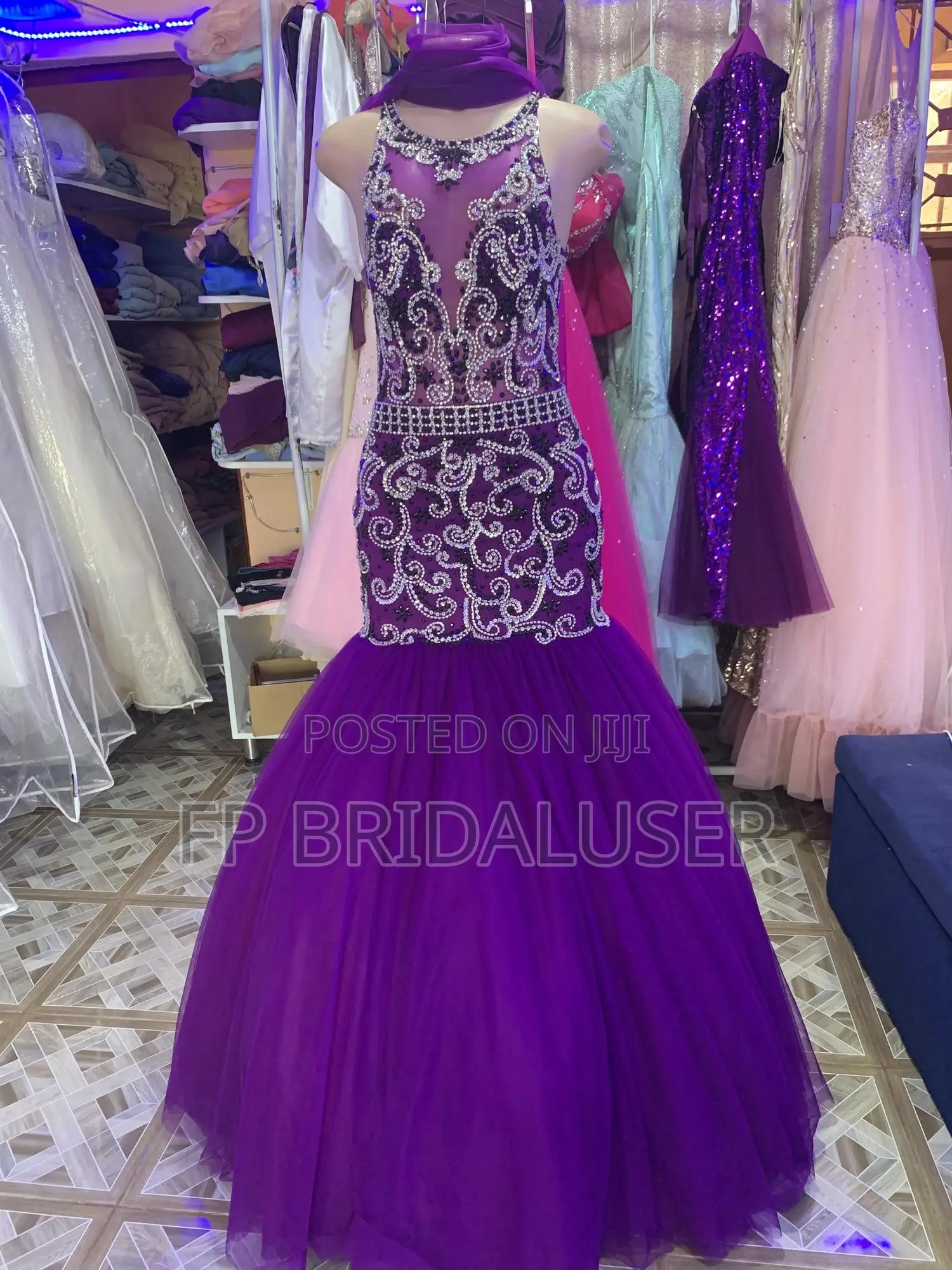 Changing Purple Dresses for Hire Beaded