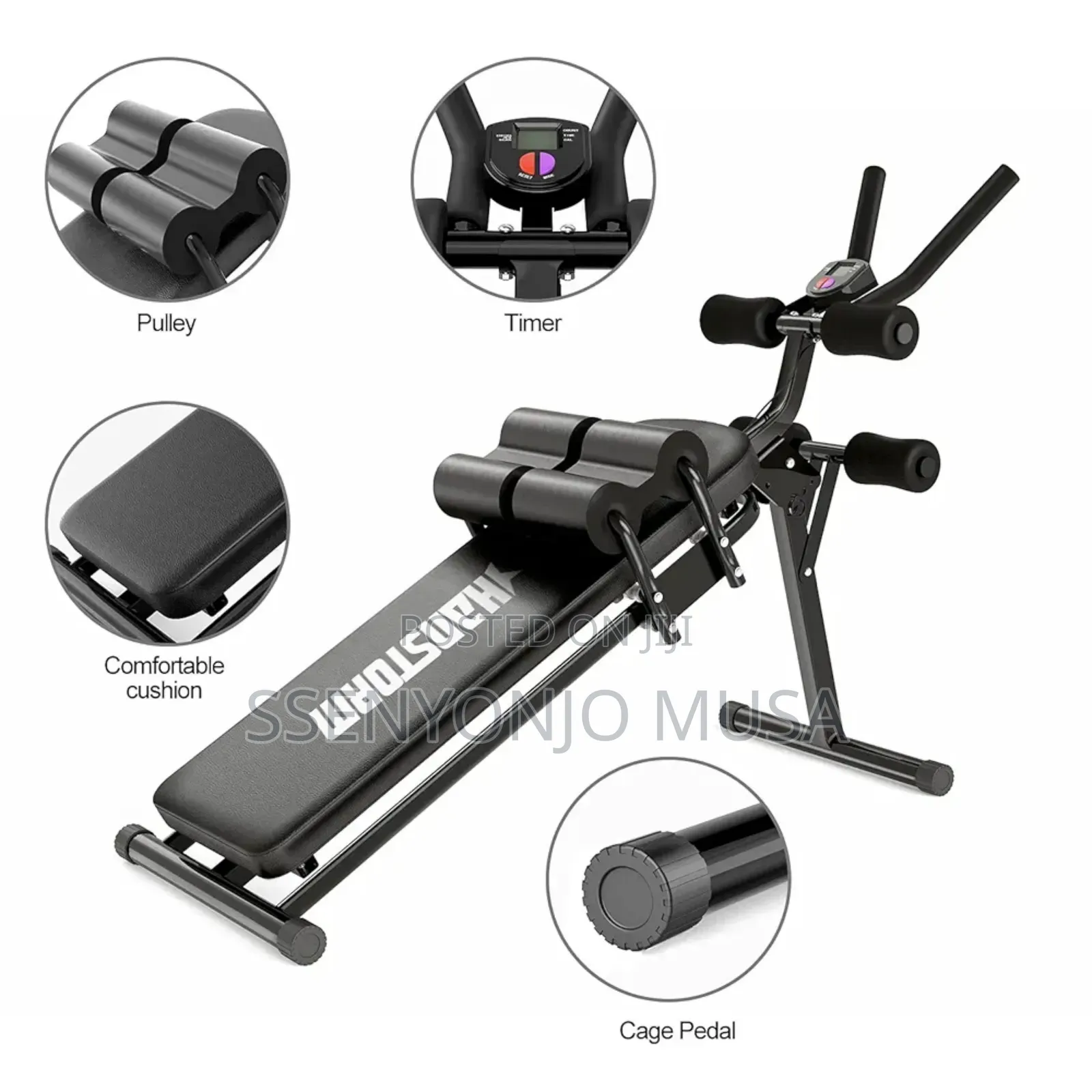 Adjustable Abdominal Bench for Home Gym - Foldable Durable