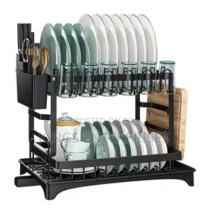 Double Layer Kitchen Dish Rack and Drainer