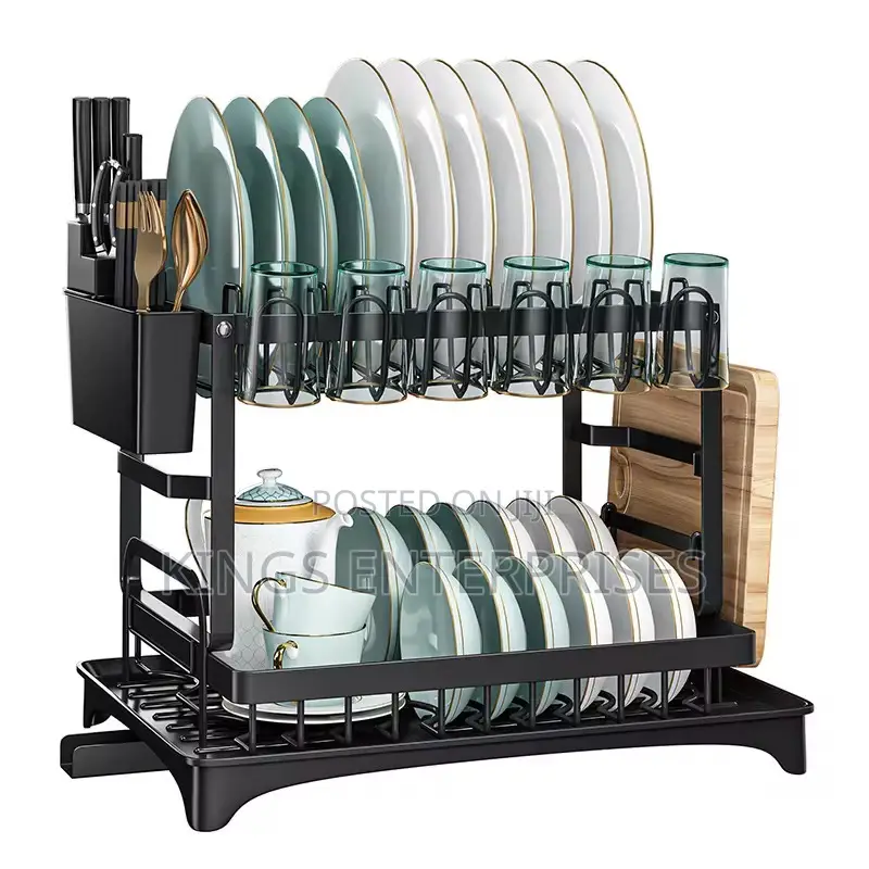 Double Layer Kitchen Dish Rack and Drainer