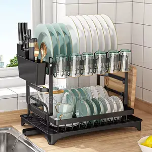 Double Layer Kitchen Dish Rack and Drainer