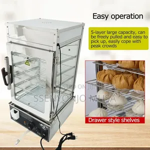 Commercial Bun Steamer - 5-Layer Electric Food Warmer.