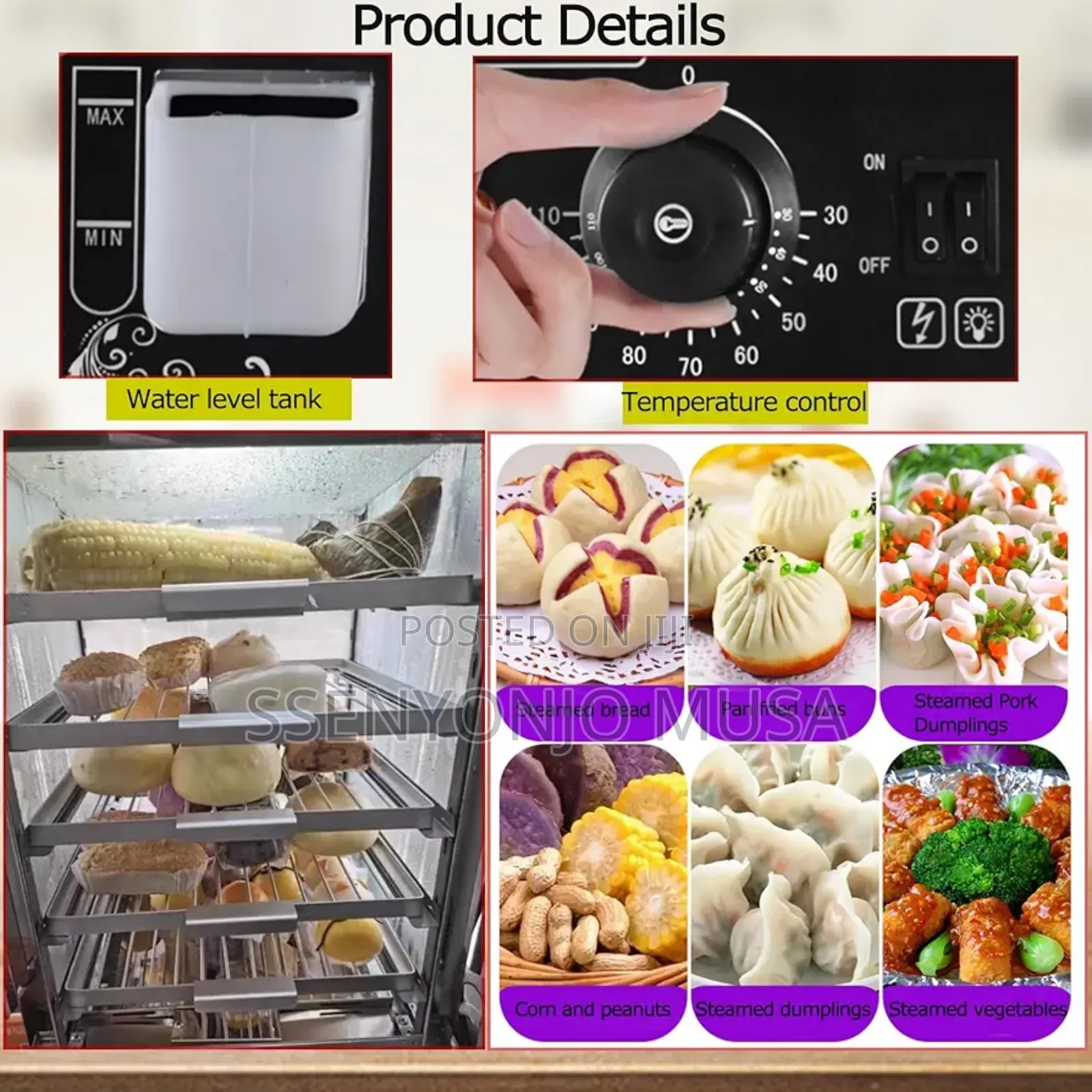 Commercial Bun Steamer - 5-Layer Electric Food Warmer.