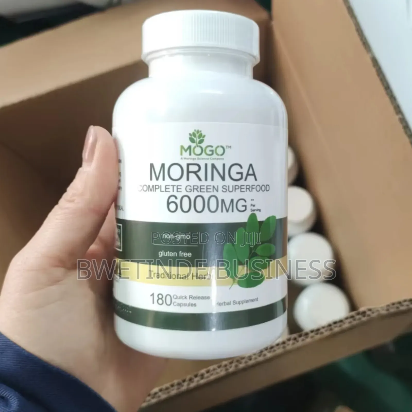 Organic Moringa Powder Capsules,180 Capsules