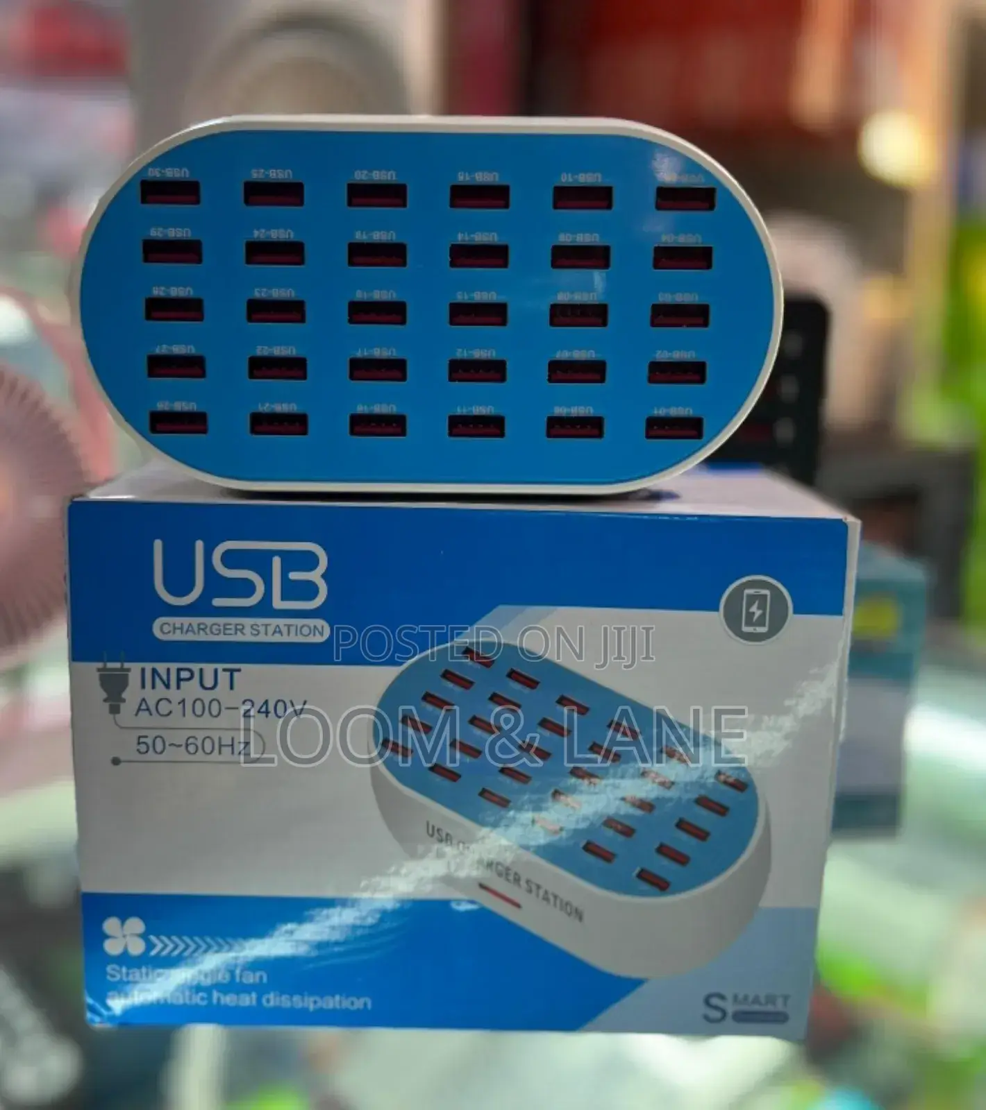 Usb Charging Station 30 Ports-Blue