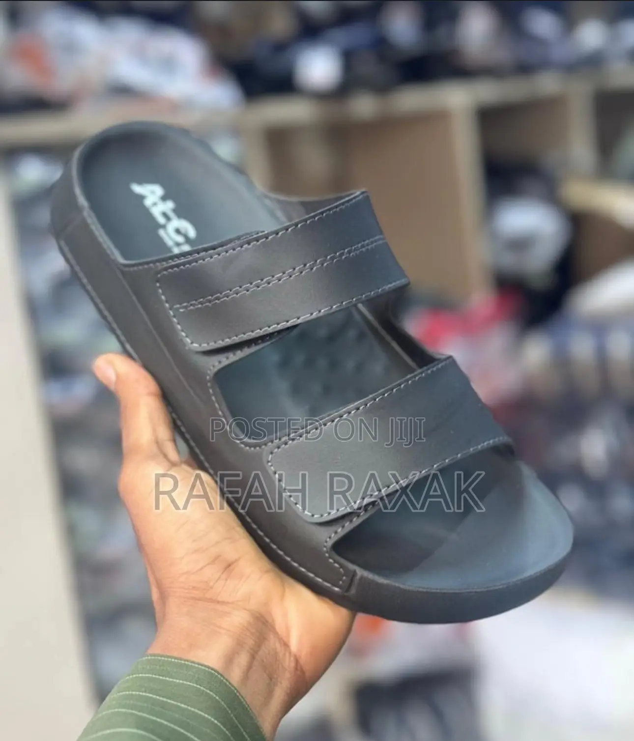 Men’S Classic Double Strap Black Alc Sandals