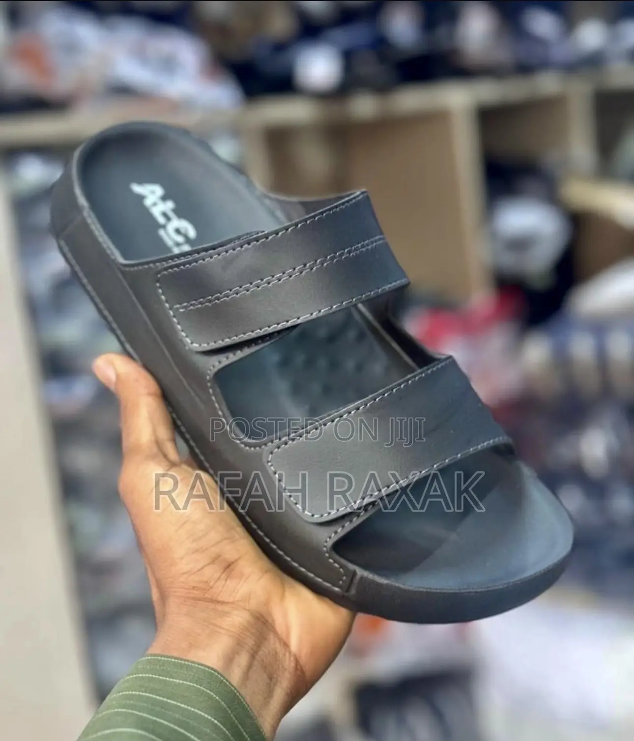 Men’S Classic Double Strap Black Alc Sandals