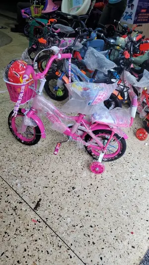 Pink Bike With Training Wheels - Size 12 (2-5years)