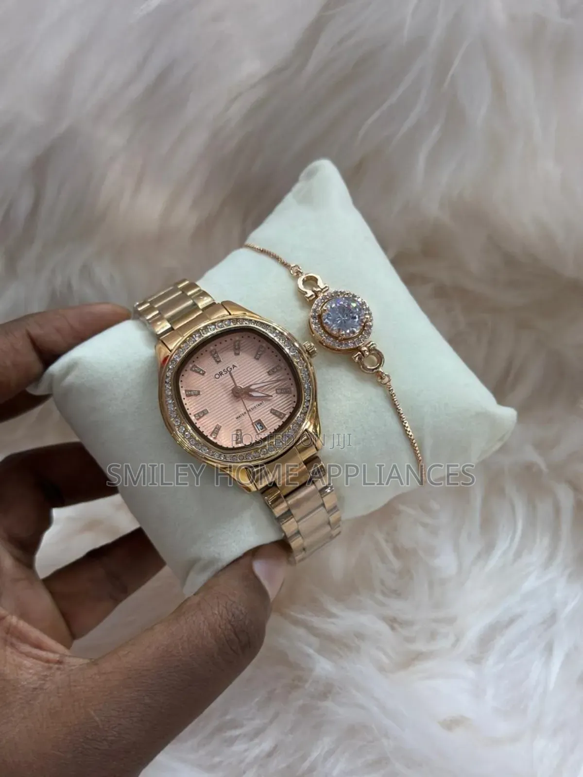 Orsga Women's Wrist Diamond Time Piece With a Bracelet