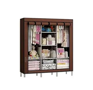 3 Column Cloth Wardrobe- Maroon