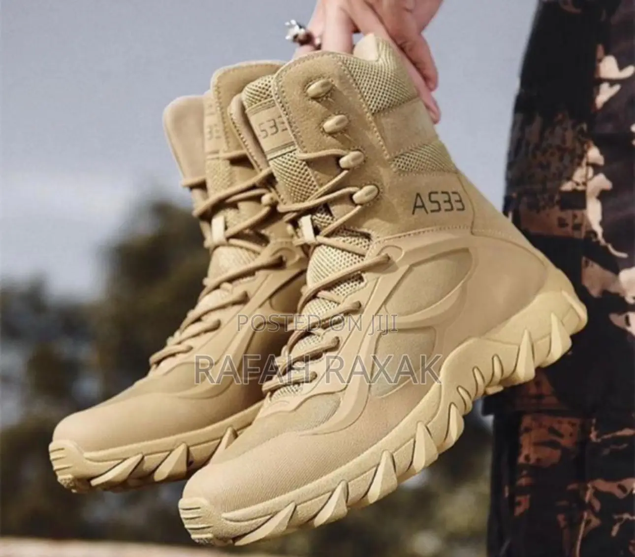 Mens Classic A533 Khaki Combat Desert Hiking Boots