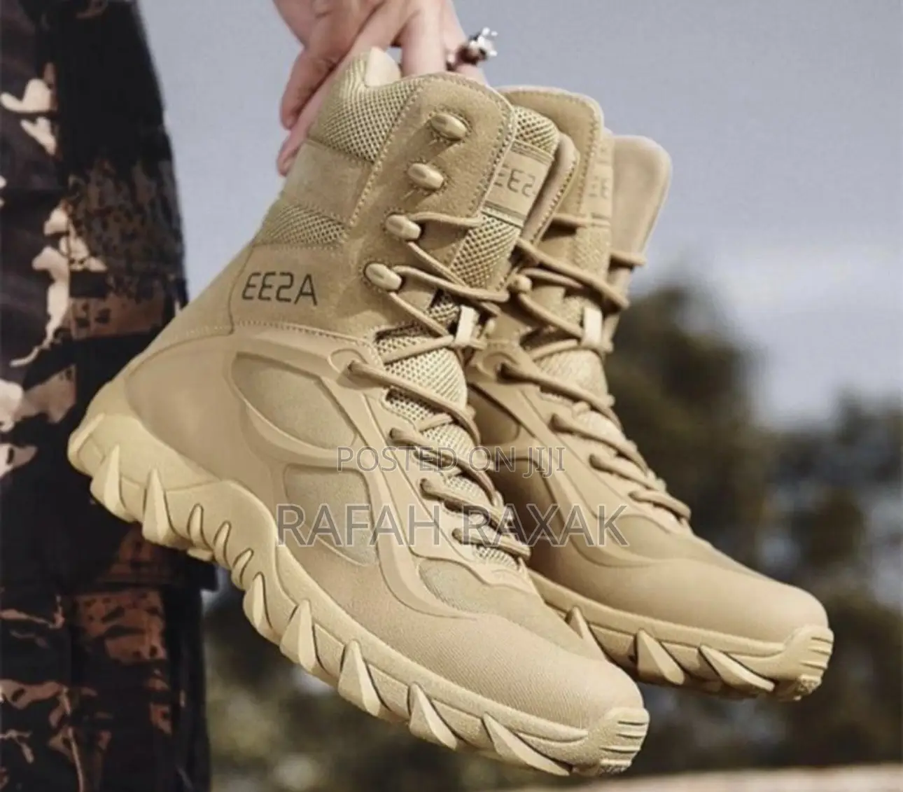 Mens Classic A533 Khaki Combat Desert Hiking Boots