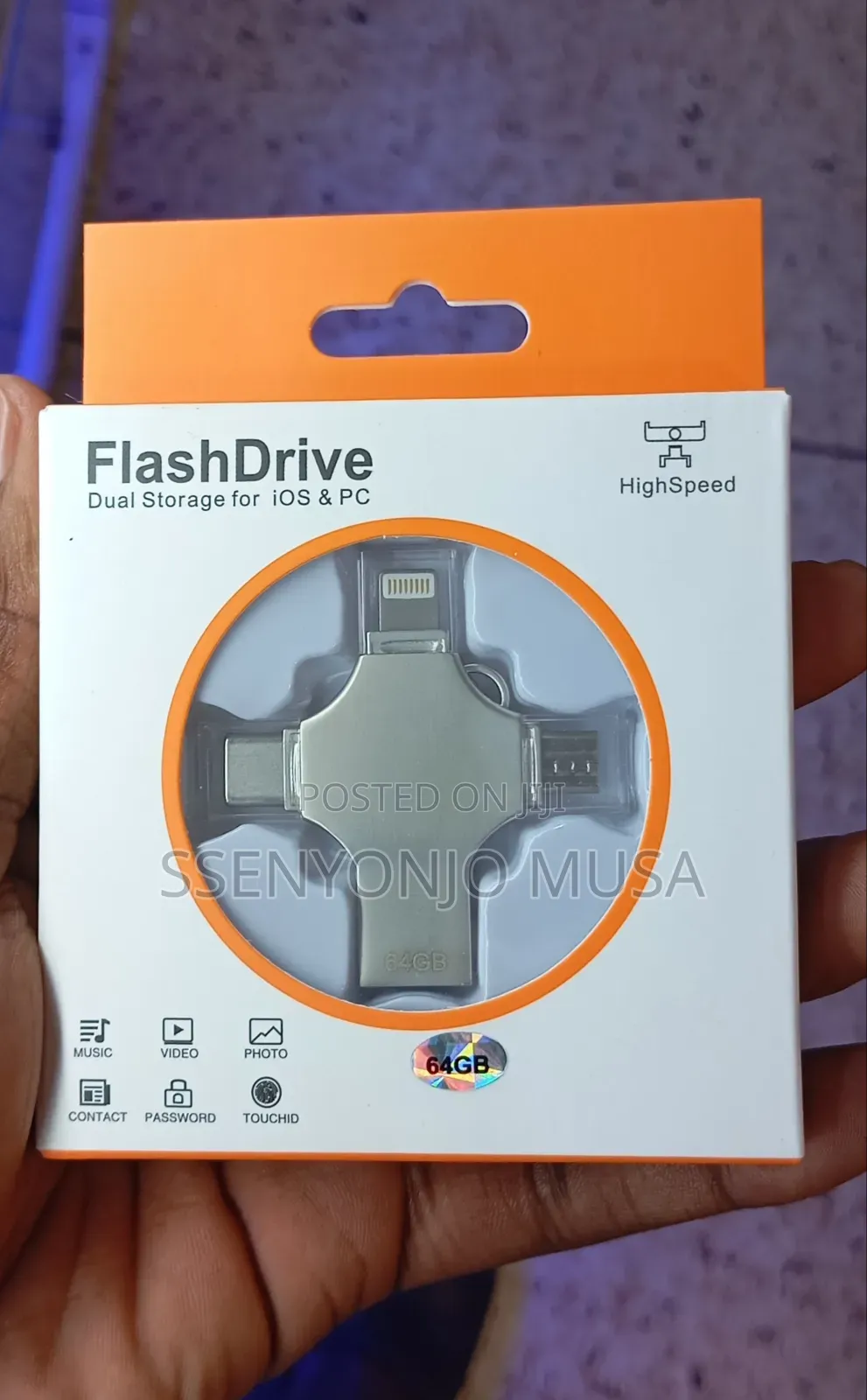 64gb 4in1 Flash Drive for Ios Pc -High-Speed Data Transfer