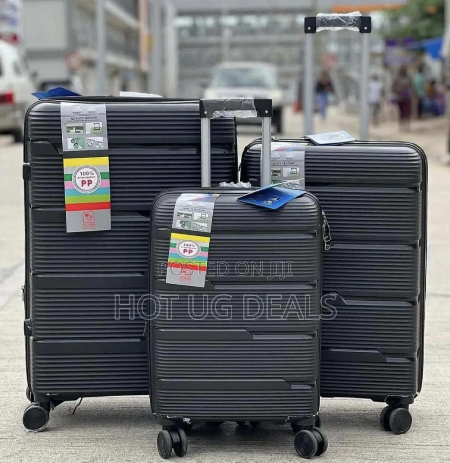 Set Of 3 In 1 Pure Rubber Unisex Waterproof Travel Suitcase