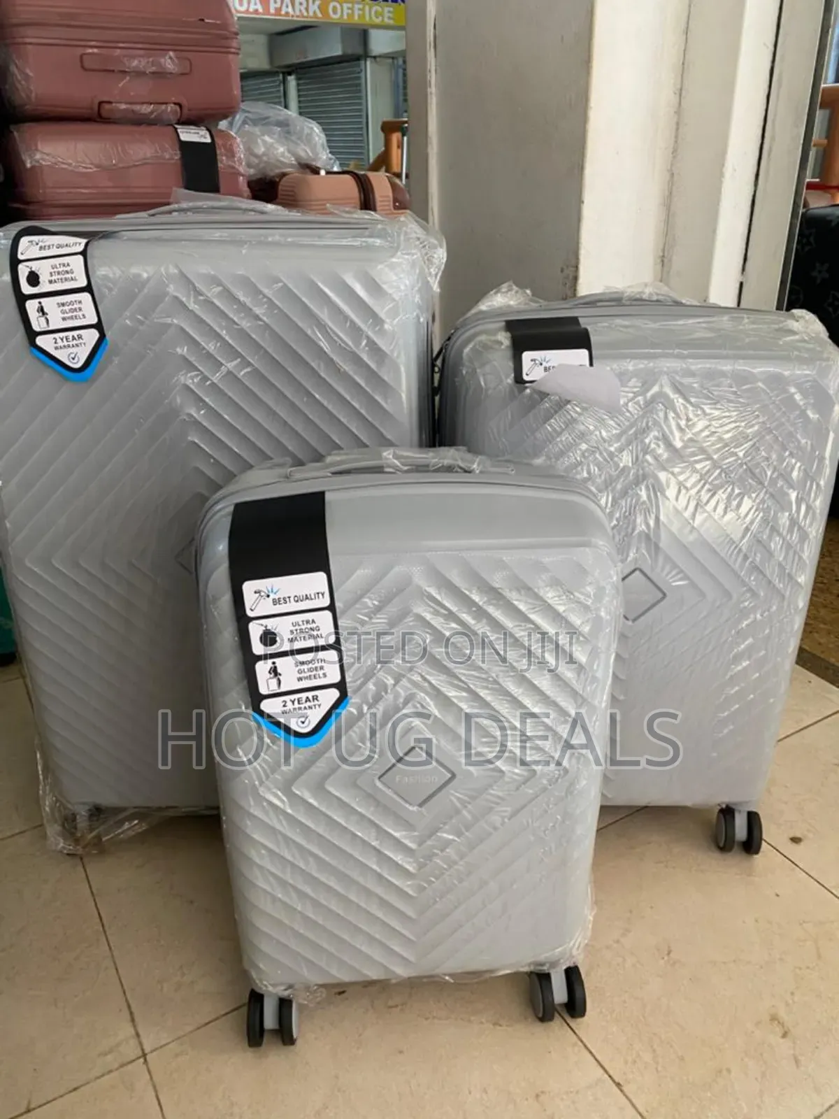 Set Of 3 In 1 Pure Rubber Unisex Waterproof Travel Suitcase